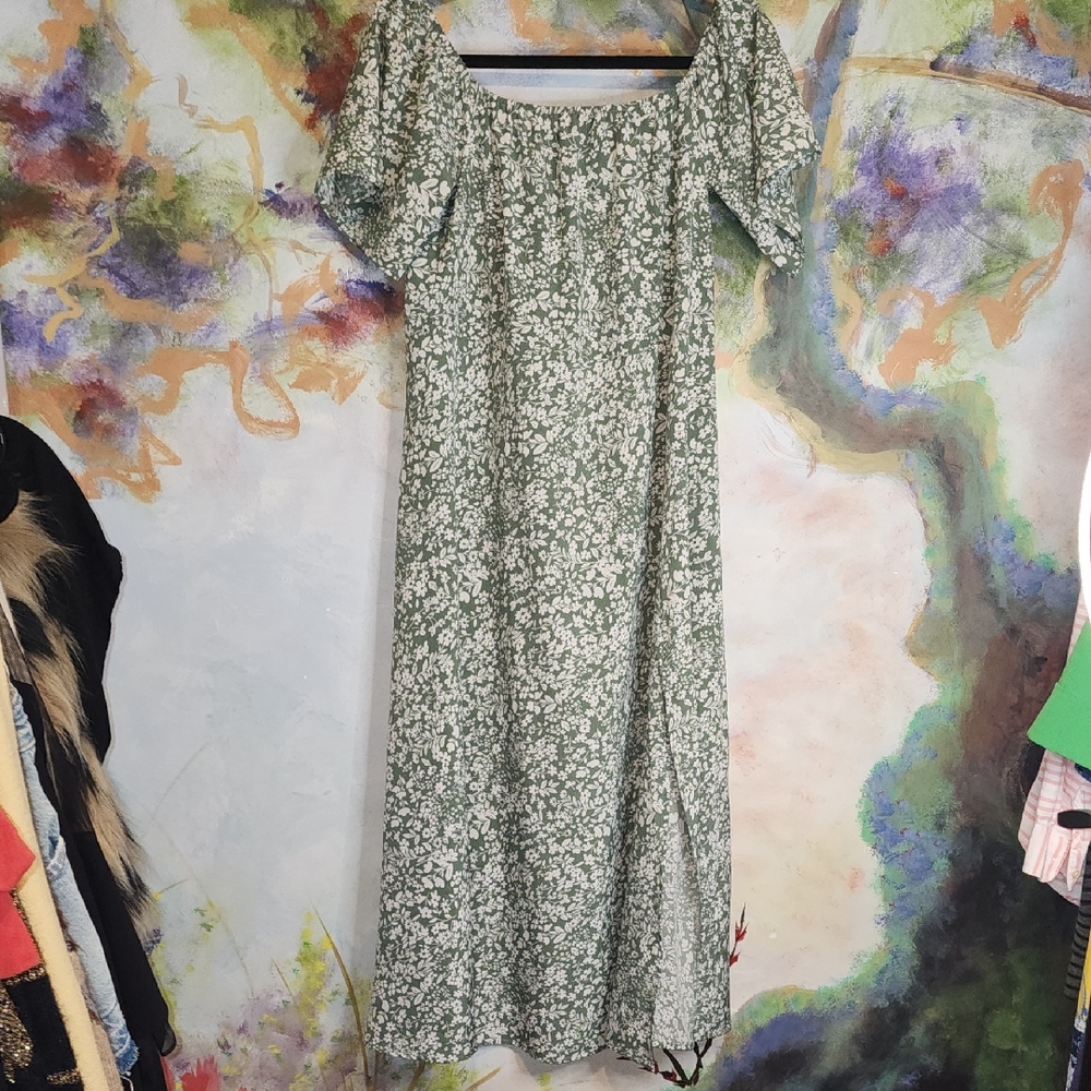 SHEIN Sage Floral Maxi Dress